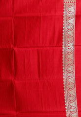 Red Wedding Banarasi Silk Saree with Blouse Piece - Adi Akshoy & Co.