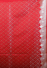 Red Wedding Banarasi Silk Saree with Blouse Piece - Adi Akshoy & Co.