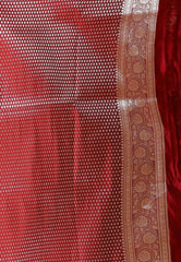 Maroon Wedding Banarasi Silk Saree with Blouse Piece - Adi Akshoy & Co.