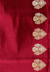 Maroon Wedding Banarasi Silk Saree with Blouse Piece - Adi Akshoy & Co.