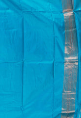 Grey with Feroza Blue Border Base Kanjivaram Silk Saree With Blouse Piece - Adi Akshoy & Co.