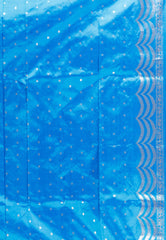 Feroza Blue Katan Silk Saree With Blouse Piece - Adi Akshoy & Co.