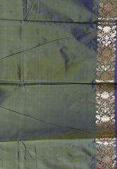 Dual tone Grey Pure Katan Silk Saree With Blouse Piece - Adi Akshoy & Co.