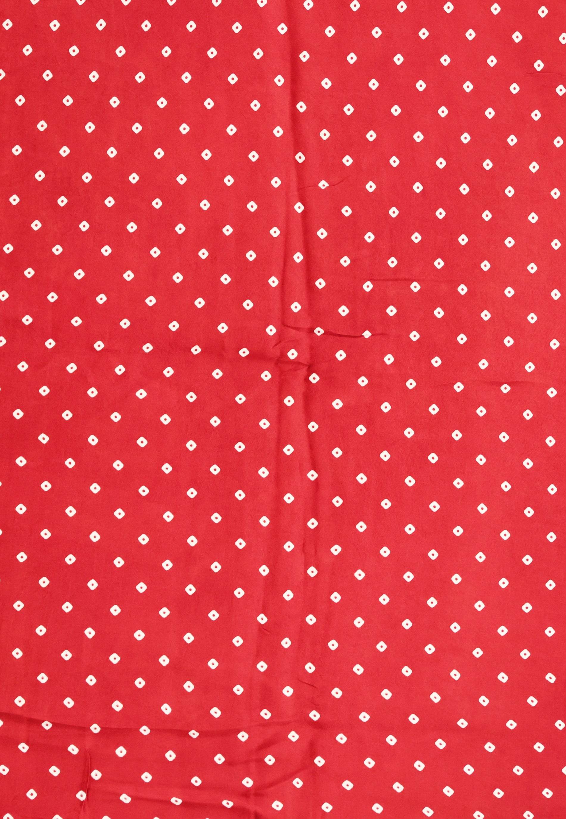 Rust Ajrakh print in Modal Silk Saree With Blouse Piece - Adi Akshoy & Co.