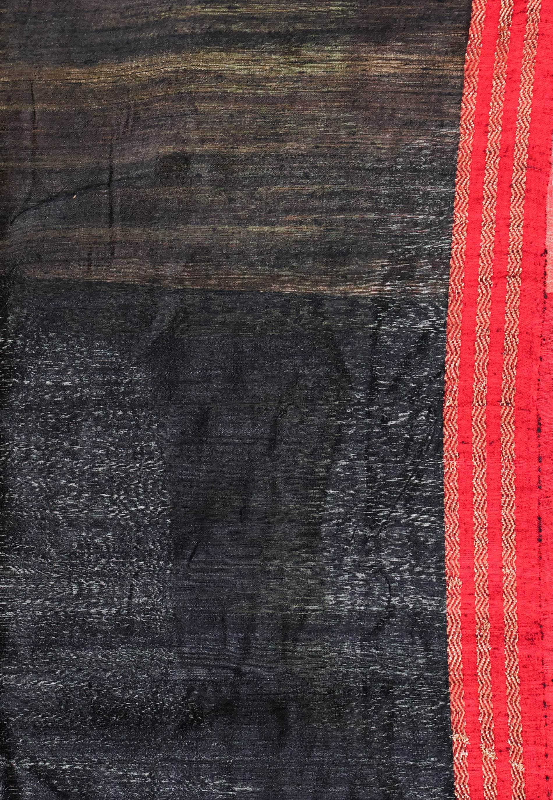 Beige Matka Handloom Pure Silk Saree With Blouse Piece - Adi Akshoy & Co.