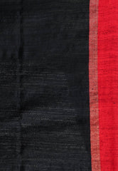 Black Matka Handloom Saree With Blouse Piece - Adi Akshoy & Co.