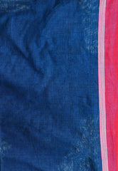 Turquoise Blue Handloom Saree With Blouse Piece - Adi Akshoy & Co.