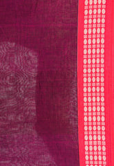 Magenta Handloom Saree With Blouse Piece - Adi Akshoy & Co.