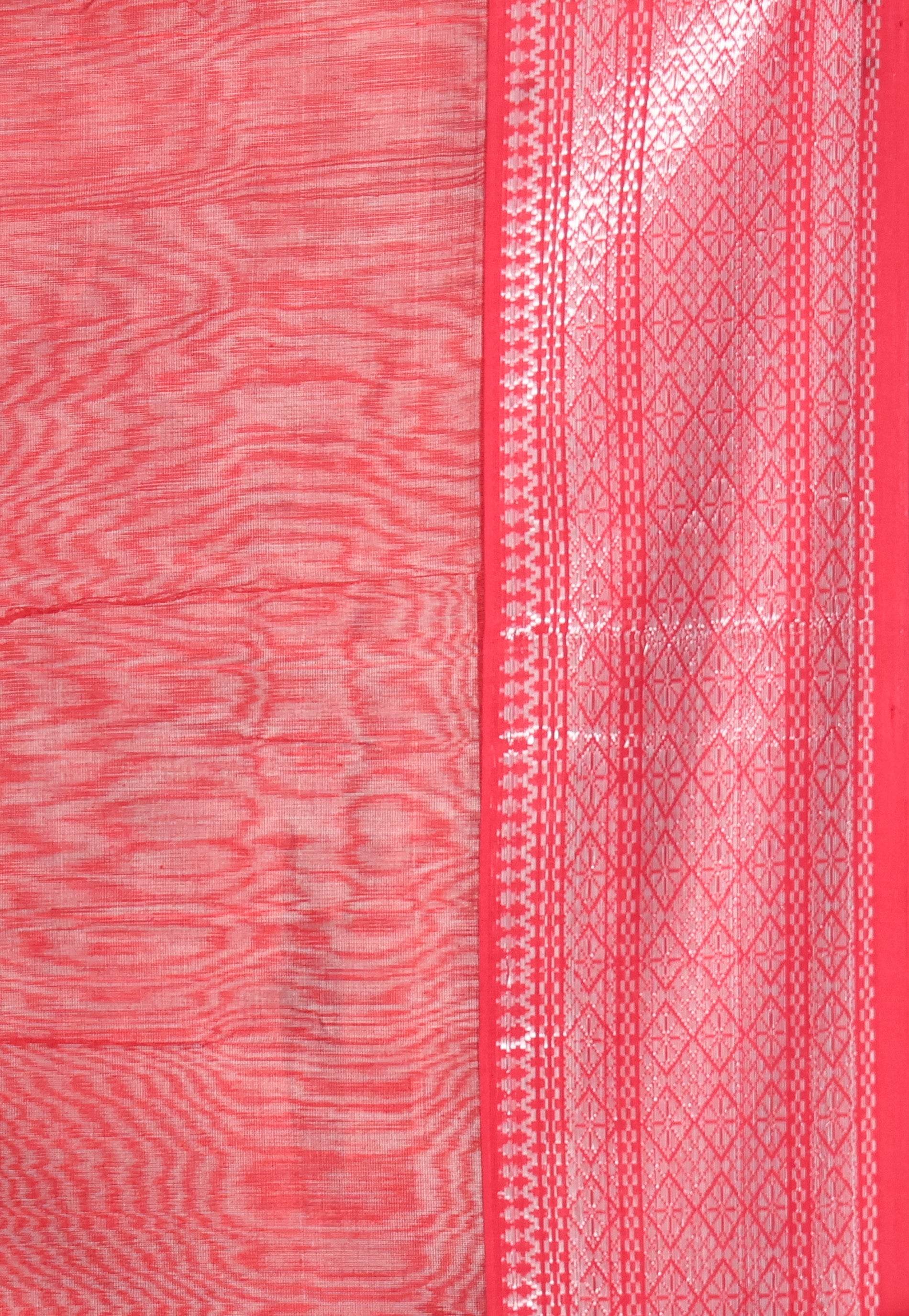 Turquoise Blue Sico Handloom Saree With Blouse Piece - Adi Akshoy & Co.