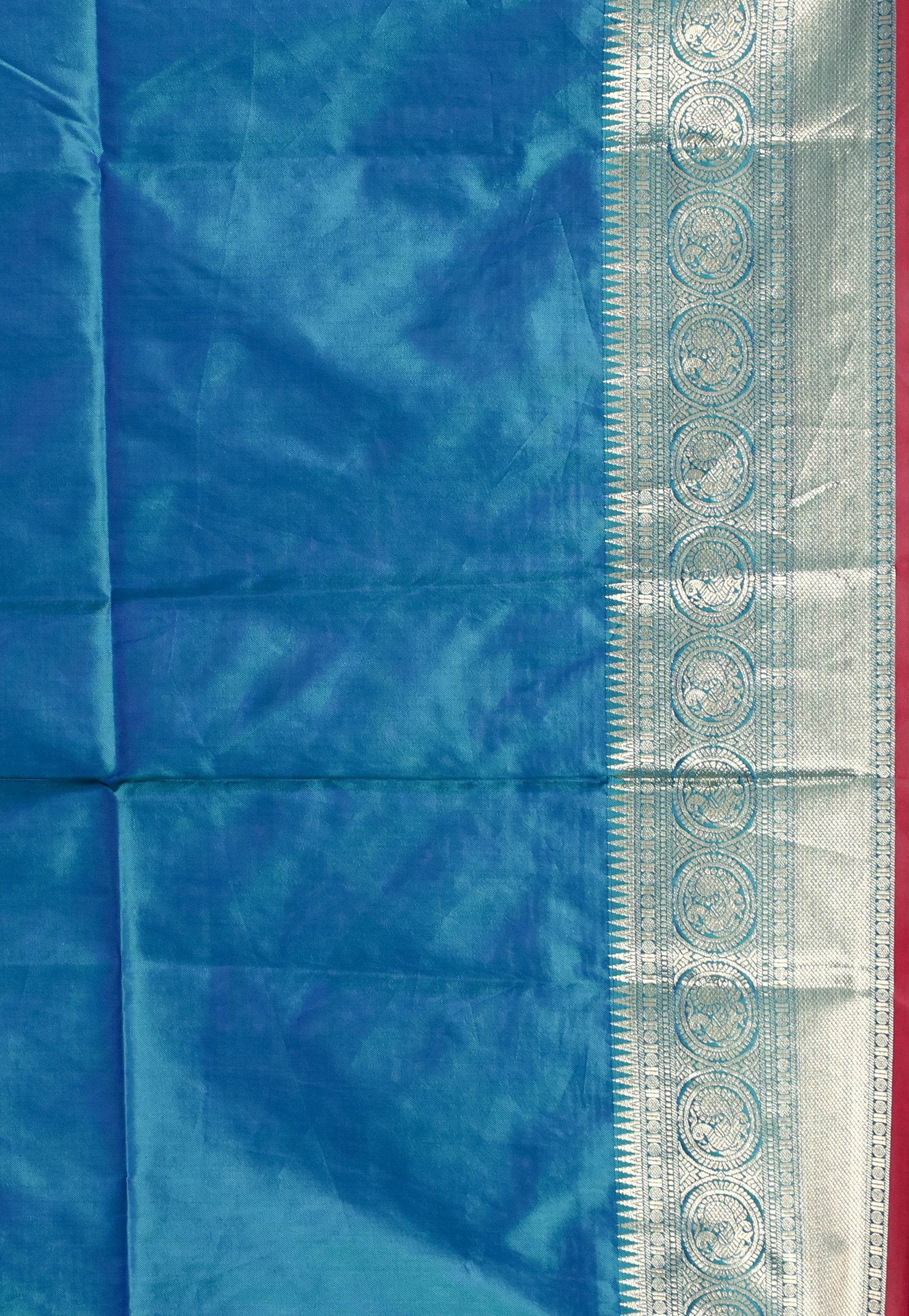 Magenta Blended Silk Handloom Saree With Blouse Piece - Adi Akshoy & Co.