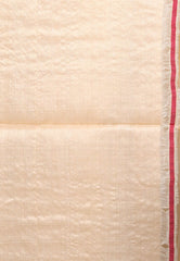 Beige Tussar Handloom Saree With Blouse Piece - Adi Akshoy & Co.