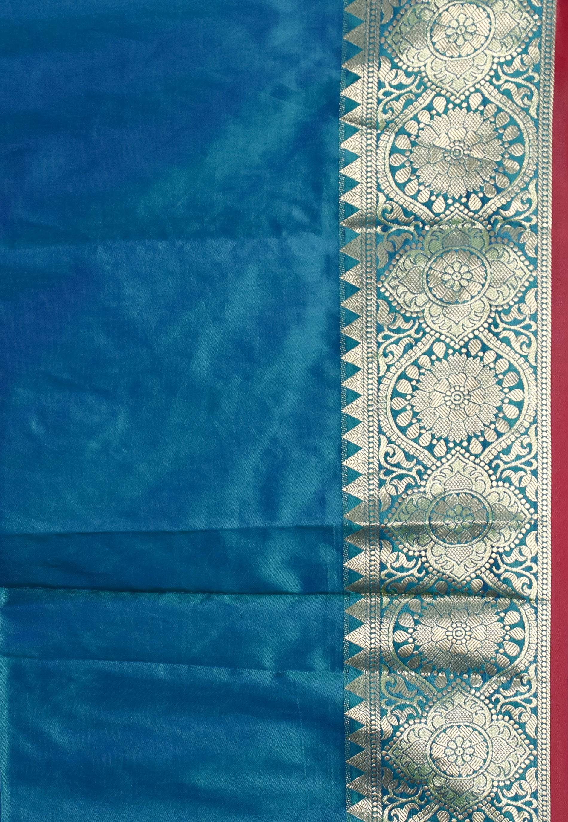 Magenta Blended Silk Handloom Saree With Blouse Piece - Adi Akshoy & Co.