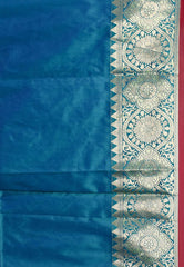 Magenta Blended Silk Handloom Saree With Blouse Piece - Adi Akshoy & Co.