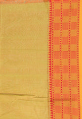 Cross Mustard Handloom Saree With Blouse Piece - Adi Akshoy & Co.