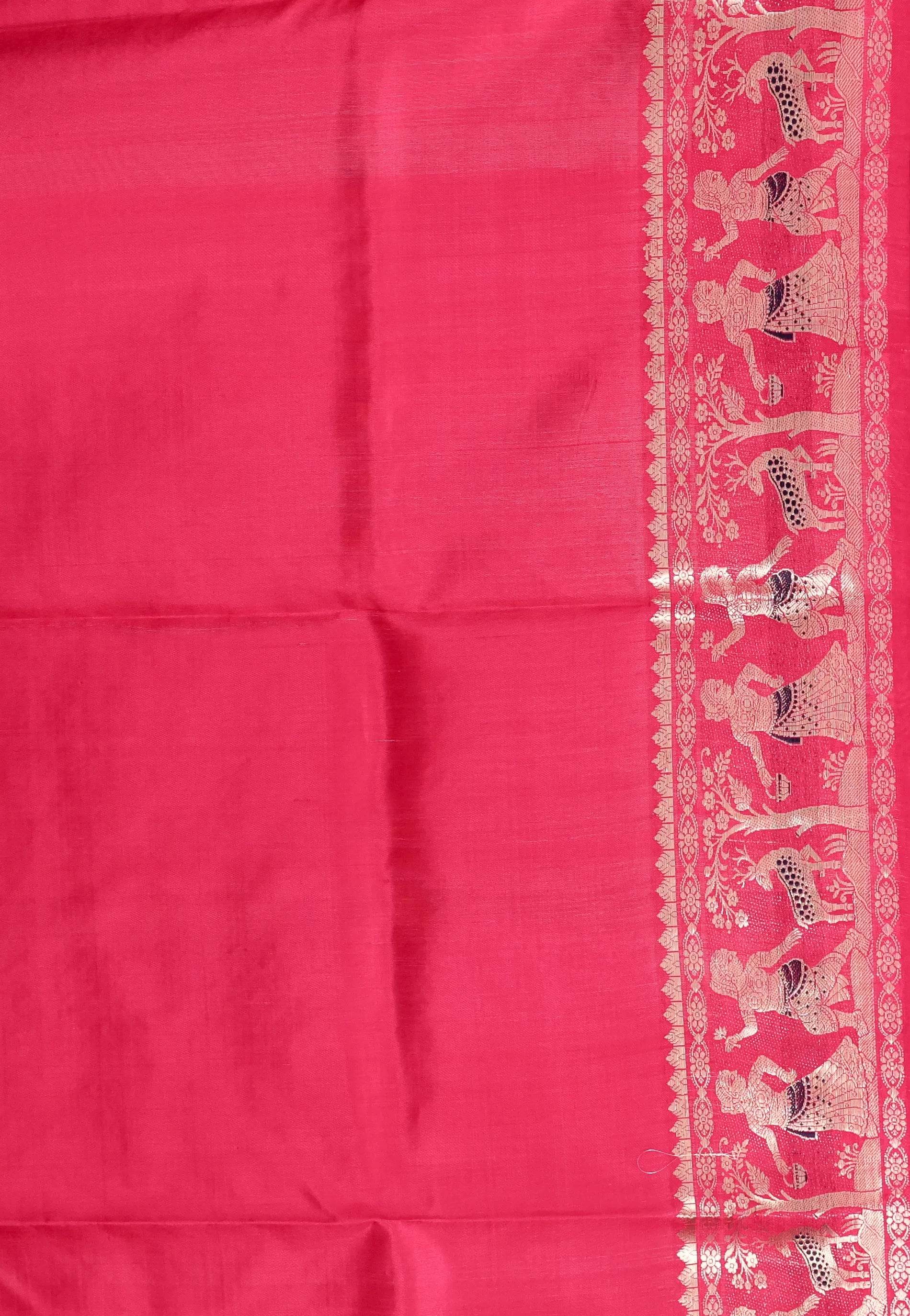 Rani Brocade Baluchari Silk Saree with Blouse Piece - Adi Akshoy & Co.