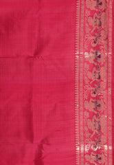 Rani Pink Baluchari Silk Saree with Blouse Piece - Adi Akshoy & Co.