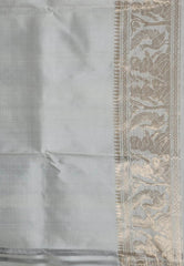 Ivory Baluchari Silk Saree with Blouse Piece - Adi Akshoy & Co.
