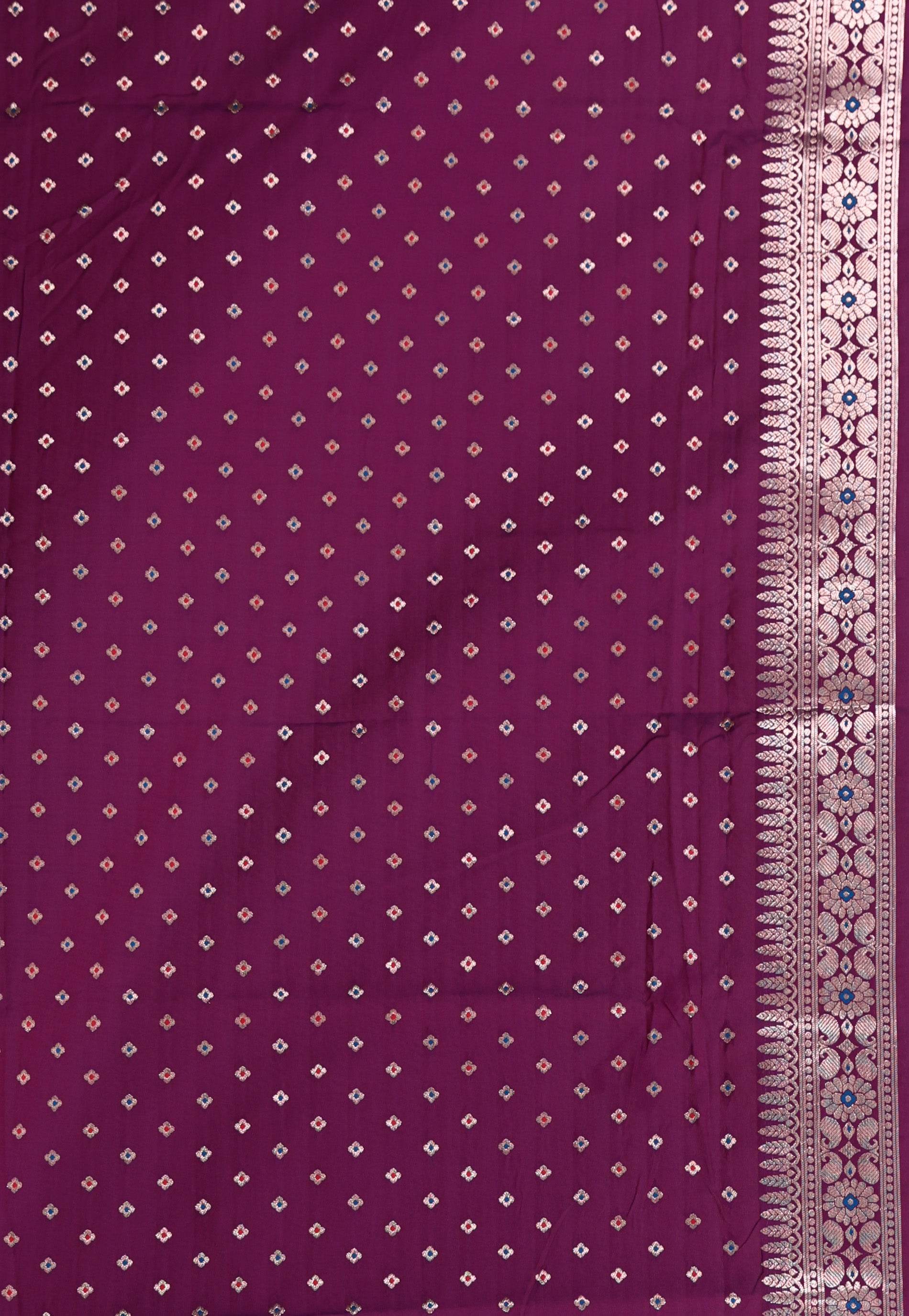 Magenta Mashru Silk Saree with Blouse Piece - Adi Akshoy & Co.