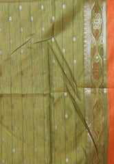 Orange Tussar Silk Saree with Blouse Piece - Adi Akshoy & Co.