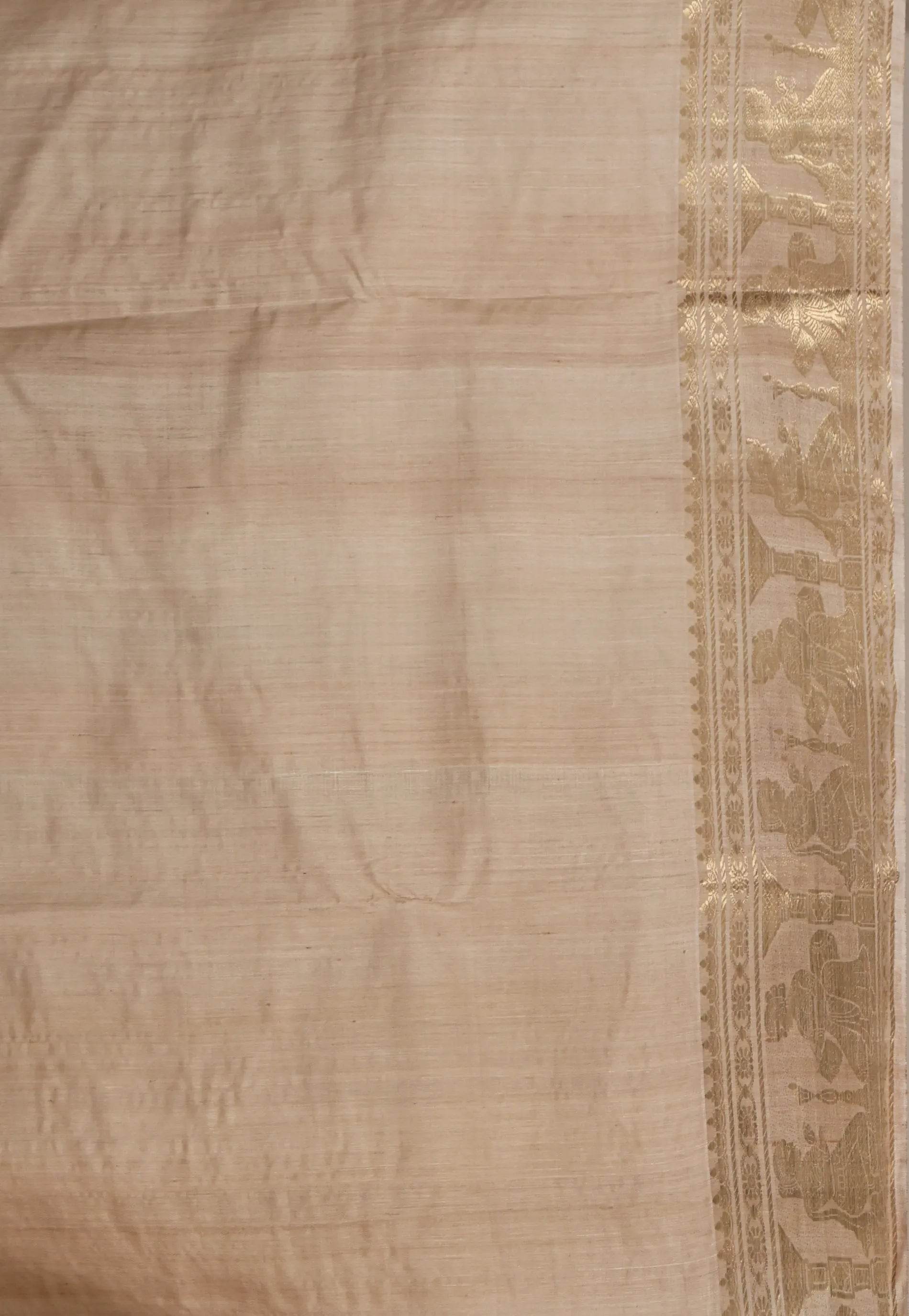 Pure Tussar Baluchari Pure Silk Saree with Blouse Piece - Adi Akshoy & Co.
