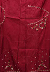 Black Kora Silk Saree With Blouse Piece - Adi Akshoy & Co.
