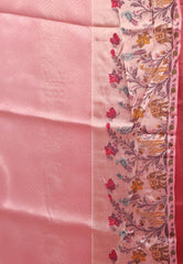 Pink Paithani Silk Saree With Blouse Piece - Adi Akshoy & Co.