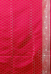 Rani Wedding Banarasi Silk Saree with Blouse Piece