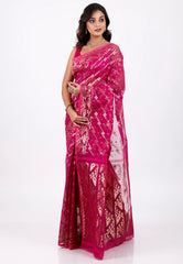 Rani Dhakai Jamdani Cotton Saree without Blouse Piece