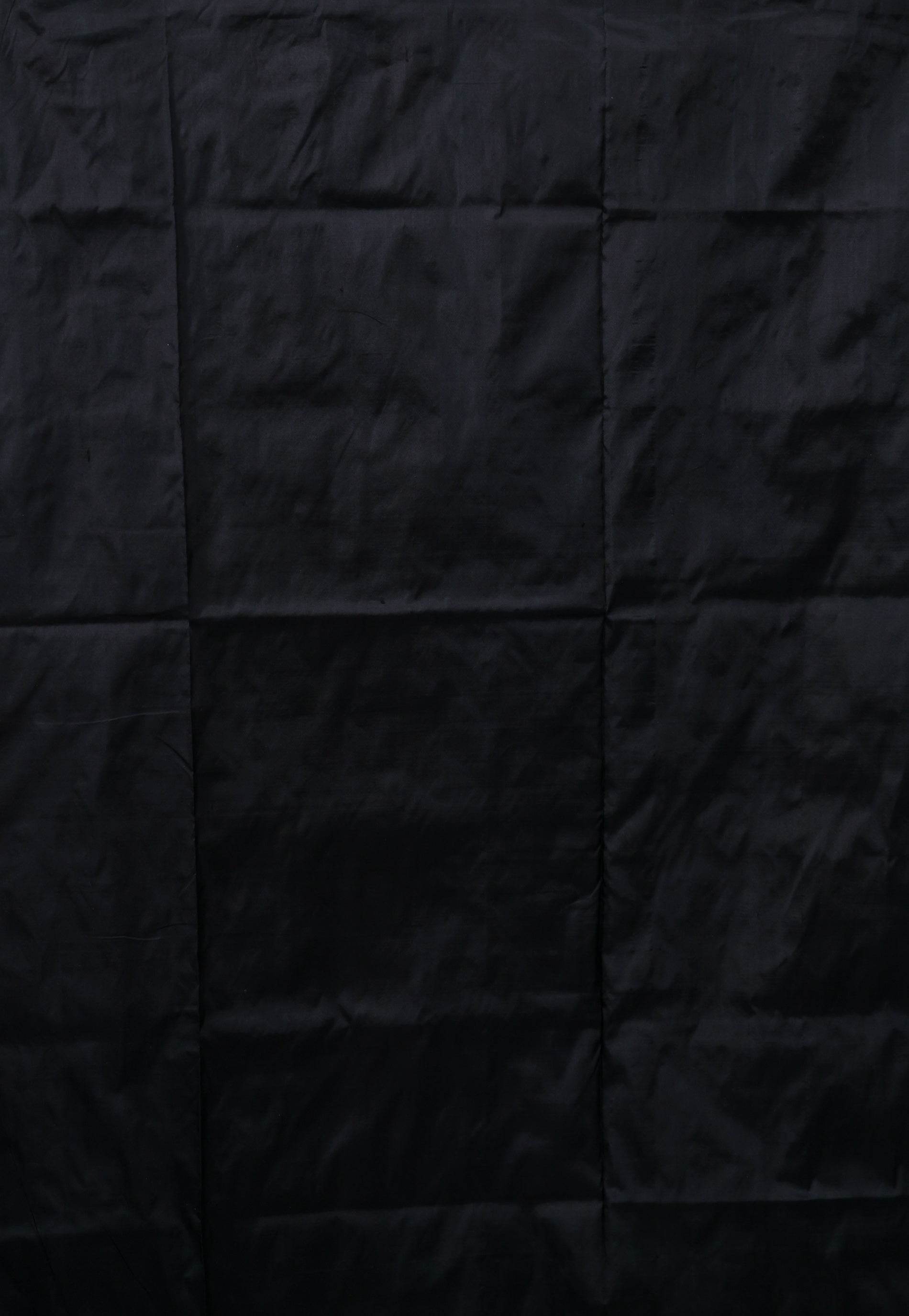 Yellow with Black Border Ikkat Saree With Blouse Piece - Adi Akshoy & Co.