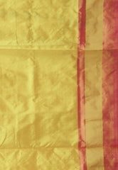 Off White with Ganga Jamuna Border (Rani & Yellow) Ikkat Saree With Blouse Piece - Adi Akshoy & Co.