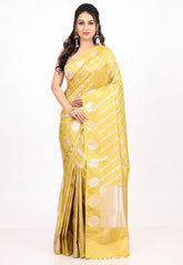 Yellow Tissue Silk Saree with Blouse Piece - Adi Akshoy & co.