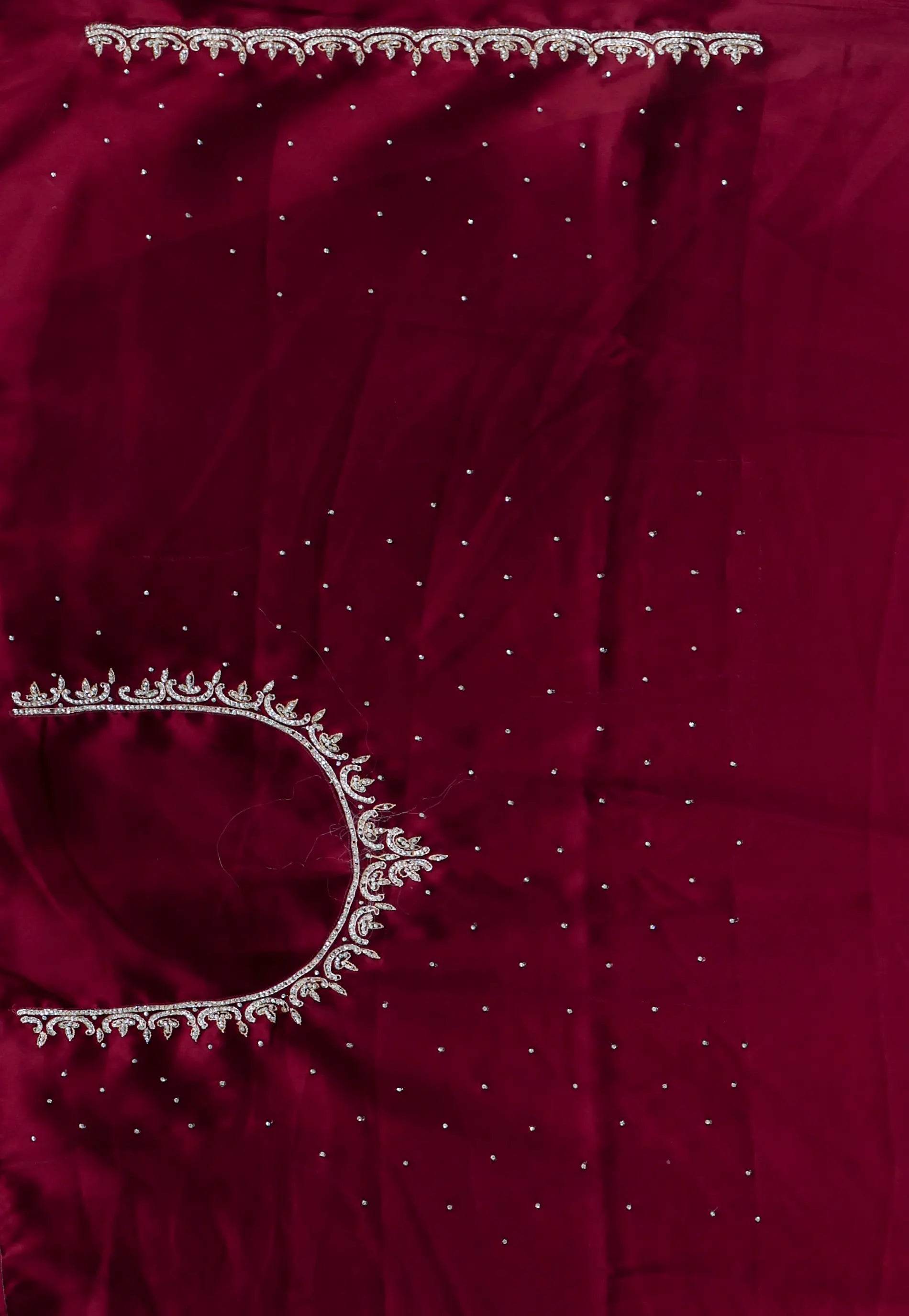 Magenta with Sequin Embroidery work Saree with Blouse Piece - Adi Akshoy & Co.