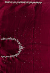 Magenta with Sequin Embroidery work Saree with Blouse Piece - Adi Akshoy & Co.