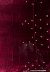 Magenta with sequin Embroidery work Saree with Blouse Piece - Adi Akshoy & Co.