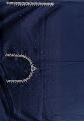 Navy Blue with sequin Embroidery work Saree with Blouse Piece - Adi Akshoy & Co.