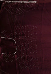Garnet Embroidery Saree with Blouse Piece - Adi Akshoy & Co.