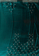 Rama Green Embroidery Saree with Blouse Piece - Adi Akshoy & Co.