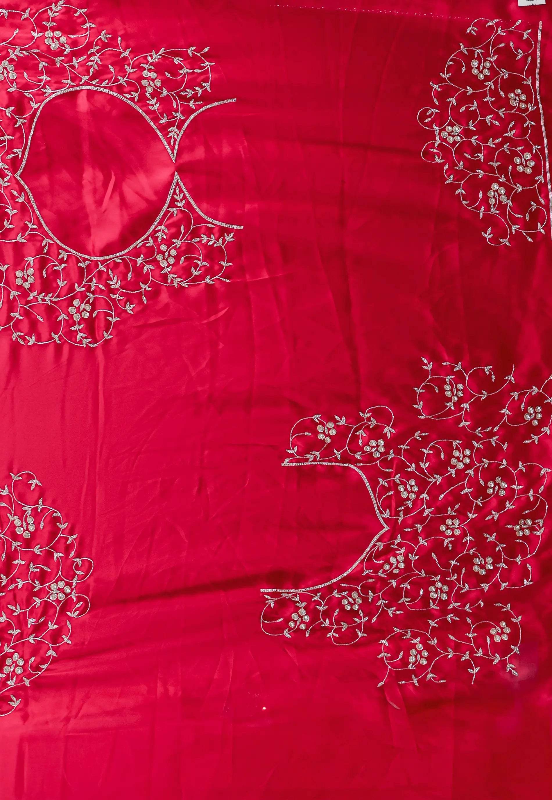 Rani Pink Embroidery Saree with Blouse Piece - Adi Akshoy & Co.
