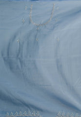 Blue Tissue with Embroidery work Saree with Blouse Piece - Adi Akshoy & Co.