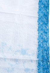 White Organza with Resham Embroidery work Saree with Blouse Piece - Adi Akshoy & Co.
