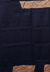 Black Pure Silk Kantha Saree With Blouse Piece - Adi Akshoy & Co.