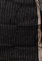 Black Katan Silk Saree With Blouse Piece - Adi Akshoy & Co.