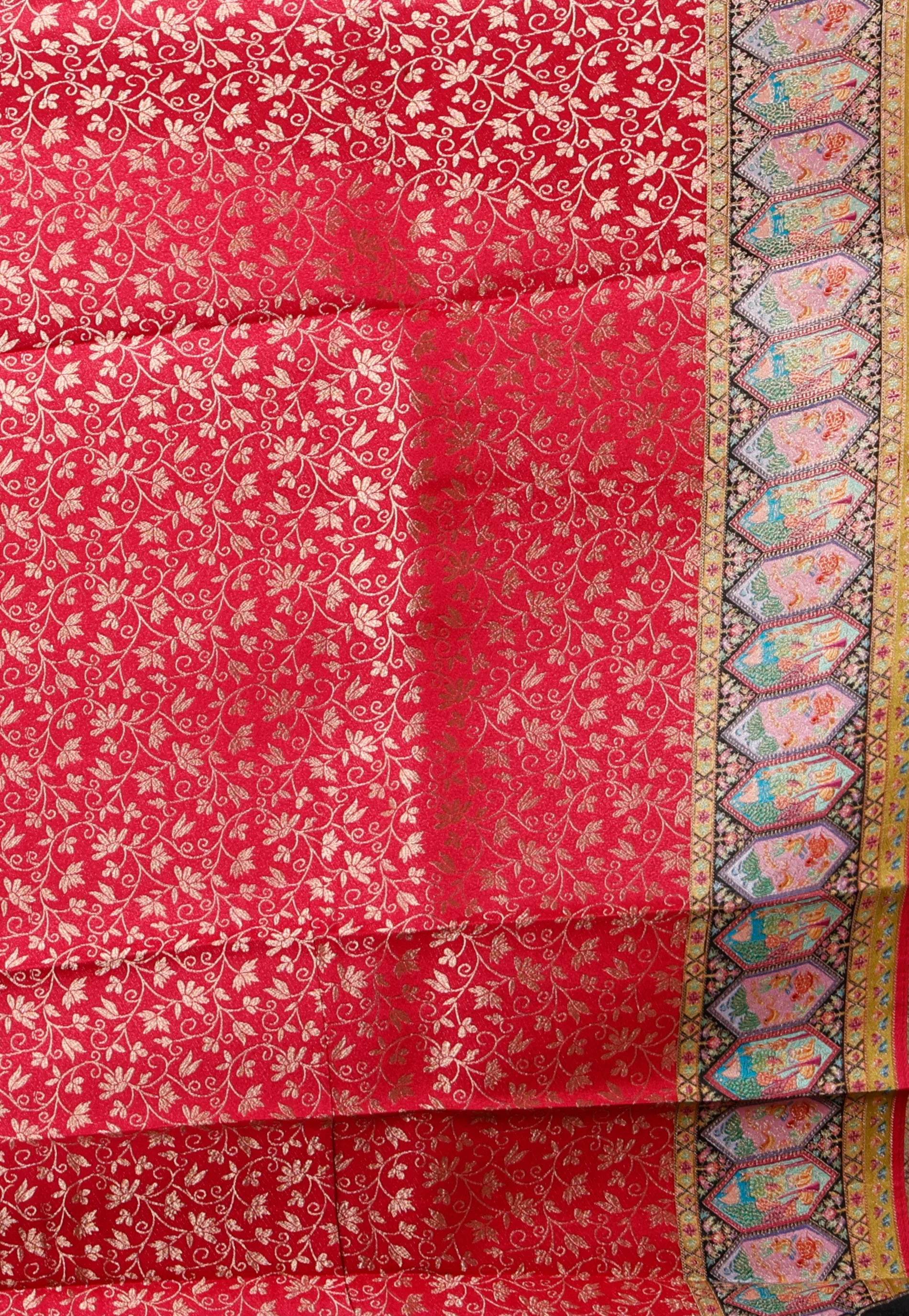 Black Kani Silk Saree With Blouse Piece - Adi Akshoy & Co.