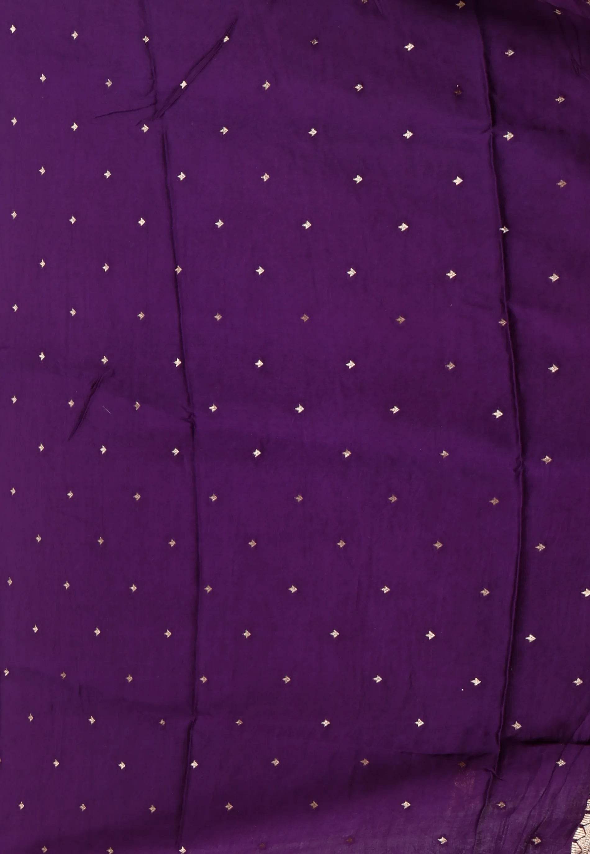 Mauve with Purple Border Mashru Silk Saree with Blouse Piece - Adi Akshoy & Co.