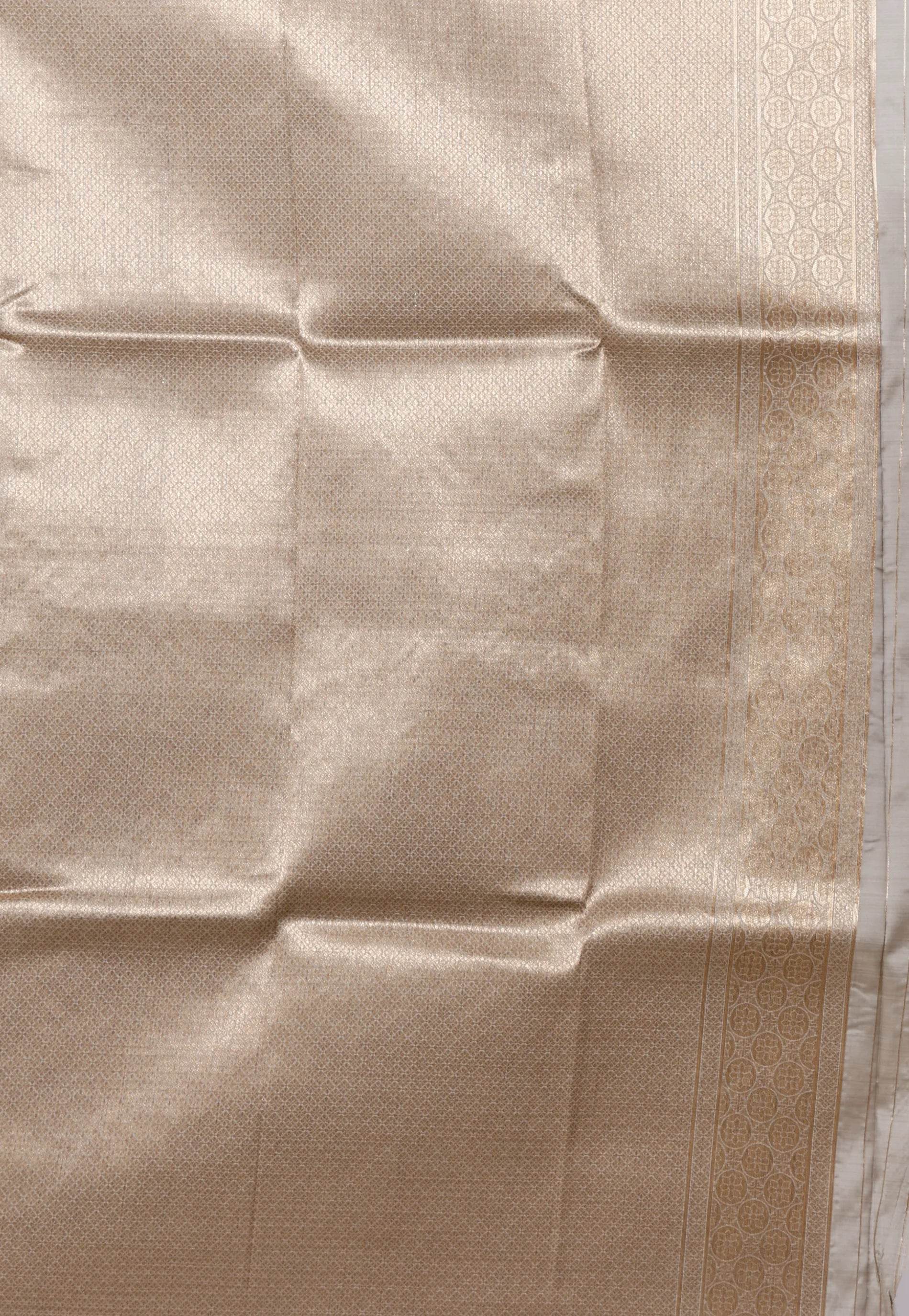 Grey Katan Silk Saree With Blouse Piece - Adi Akshoy & Co.