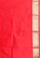 Cross Pink with Red Border Paithani Pure Silk Saree With Blouse Piece - Adi Akshoy & Co.
