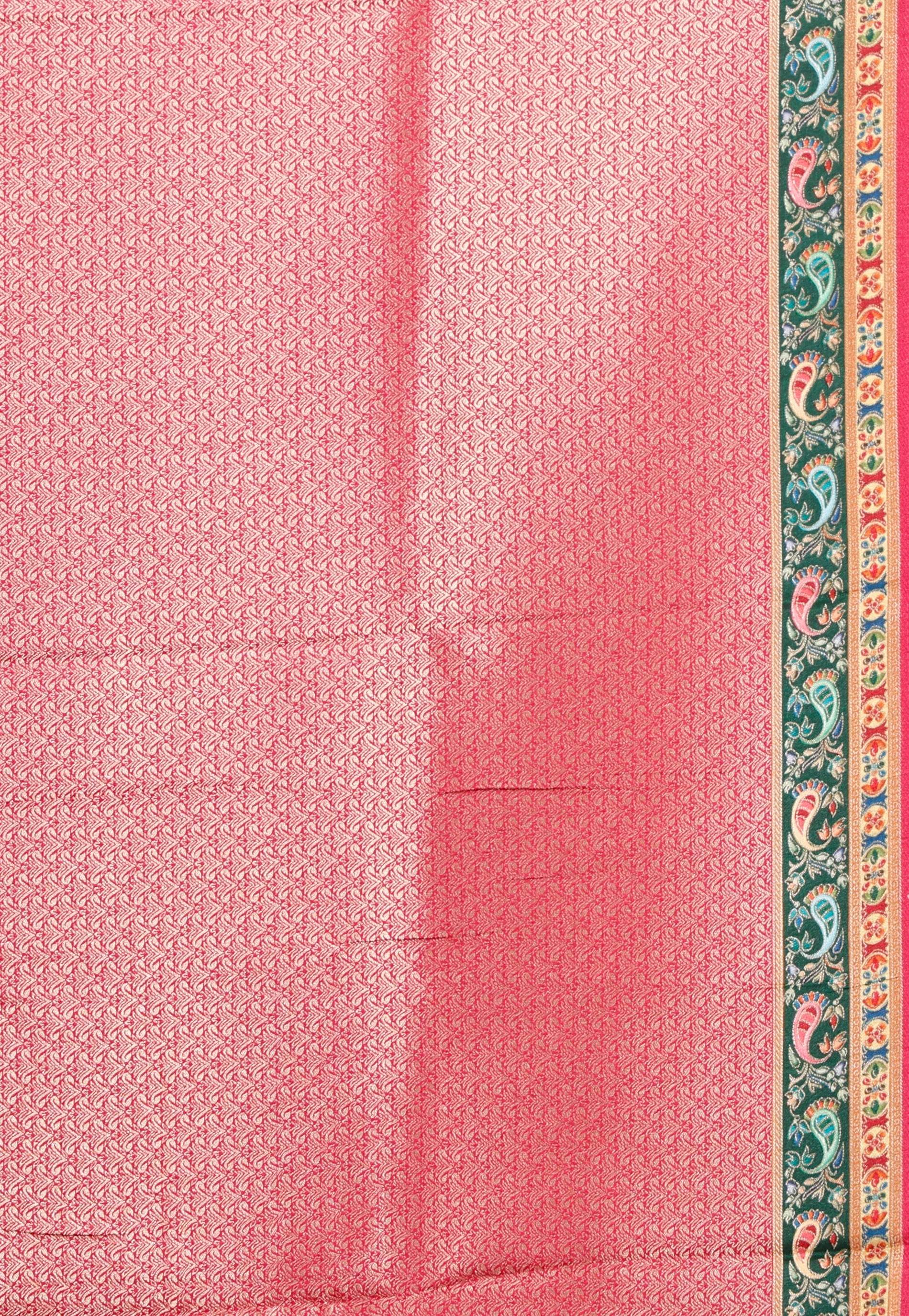 Navy Blue Kani Silk Saree With Blouse Piece - Adi Akshoy & Co.