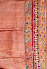 Shaded Colour Pure Tussar Silk Kantha Saree With Blouse Piece - Adi Akshoy & Co.