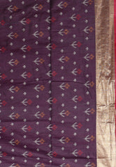 Bottle Green Ikkat Silk Saree With Blouse Piece - Adi Akshoy & Co.