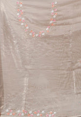 Golden Tissue Embroidery Saree with Blouse Piece - Adi Akshoy & Co.